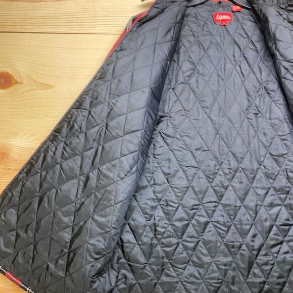 Vintage Coleman Shirt Medium Red Black Wool Blend Button Up Jac Jacket Plaid - Picture 6 of 14